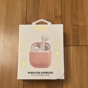 GUESS Pink Wireless Earbuds with Charging Case